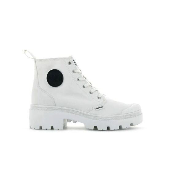 NIB PALLADIUM PALLABASE TWILL White Combat Boots - 8.5 - Picture 2 of 9